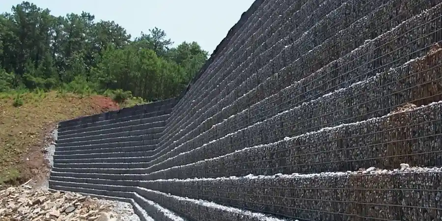 Illustrative image of MSE (Mechanically Stabilized Earth) wall design in Hobart